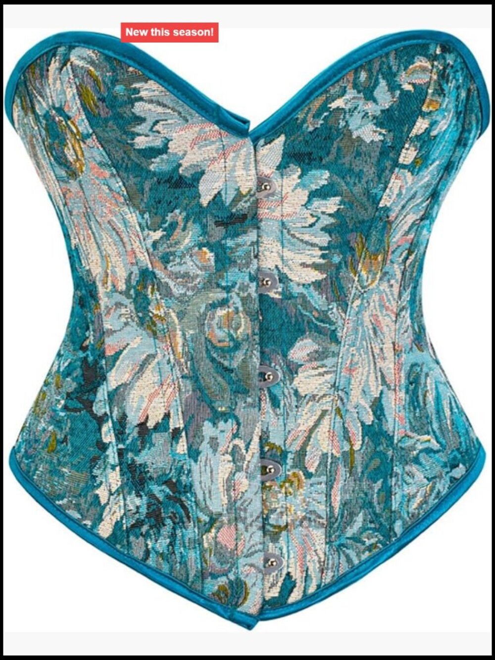 Women's Vintage Renaissance Corset Top Floral Bustier Lace Up Jacquard Tapestry